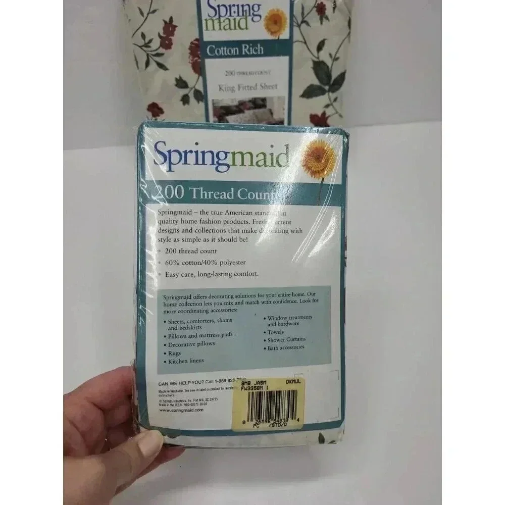 Vintage Springmaid Jasmine King Size Sheet Set New in Package Roses 200 Thread
